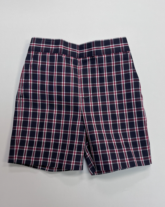 EW Flat Front Pull On Shorts Plaid 3C