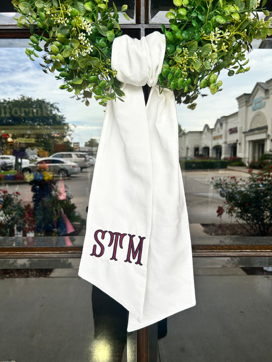 Wreath Sash w/School Letters