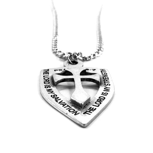 Pewter Cross Shield Pendant