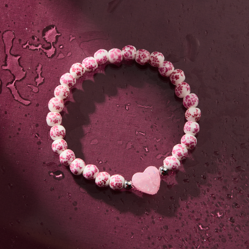 Load image into Gallery viewer, PETITE HOLY WATER PORCELAIN HEART BRACELET
