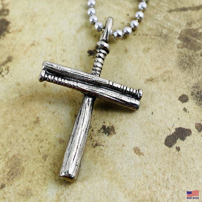 Load image into Gallery viewer, Cross Baseball Bat Necklace
