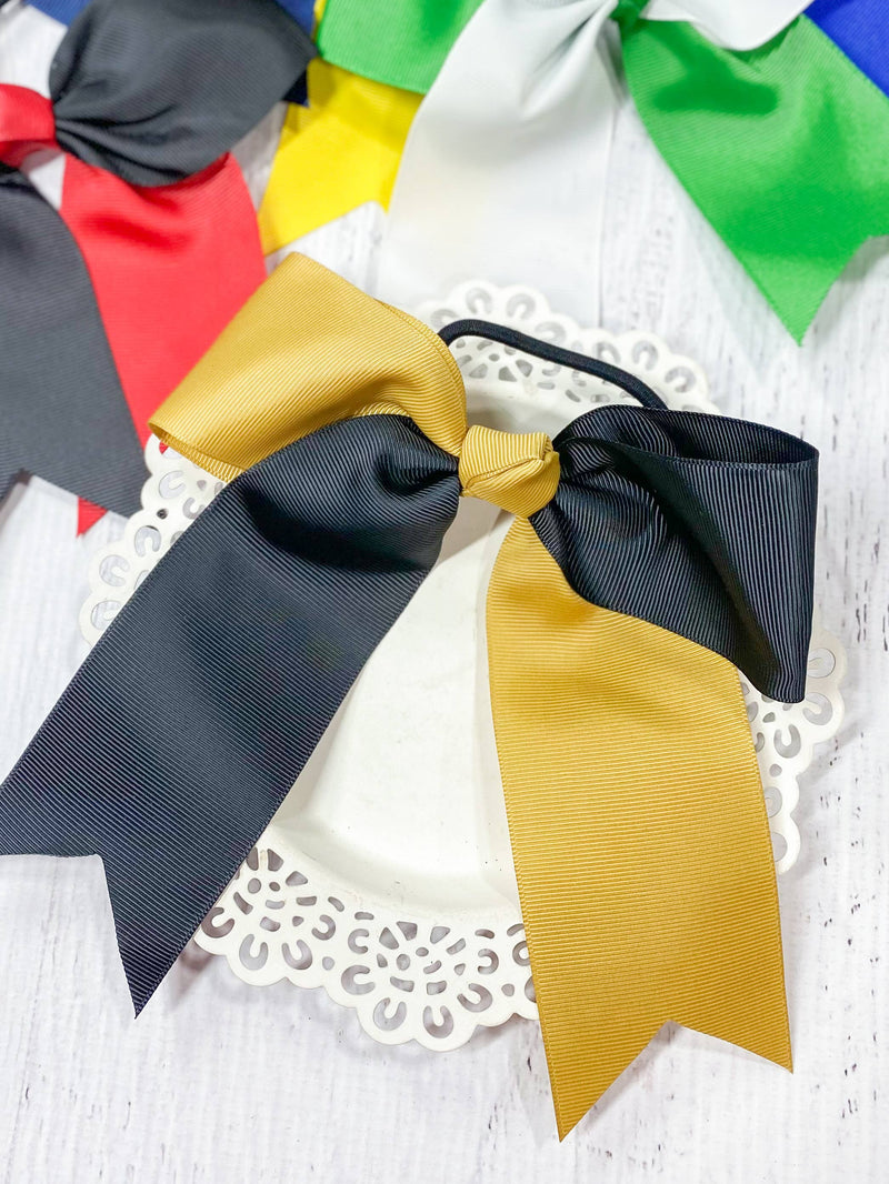 Load image into Gallery viewer, Two Color Cheer Bows
