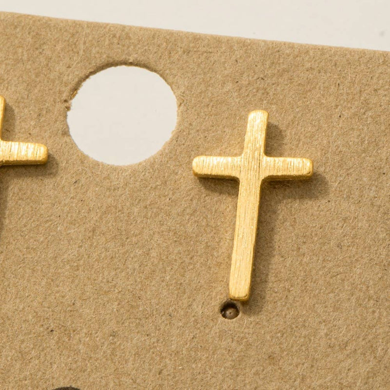 Load image into Gallery viewer, Gold Dipped Mini Cross Post Stud Earrings
