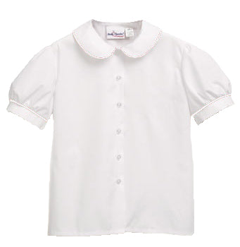 Puffed Sleeve Peter Pan Blouse White