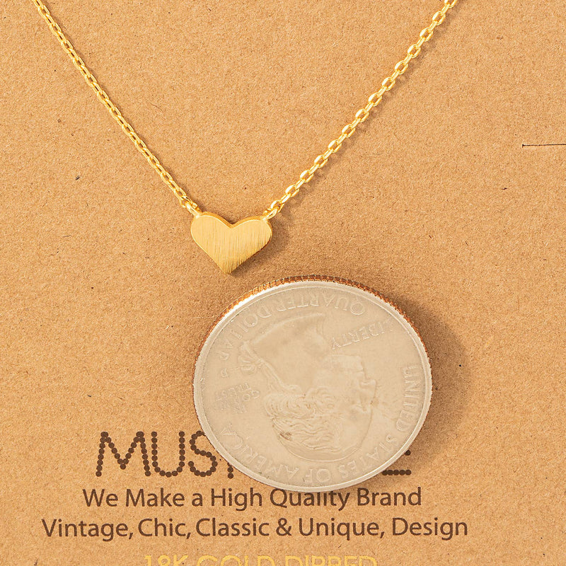 Load image into Gallery viewer, Brushed Heart Pendant Necklace
