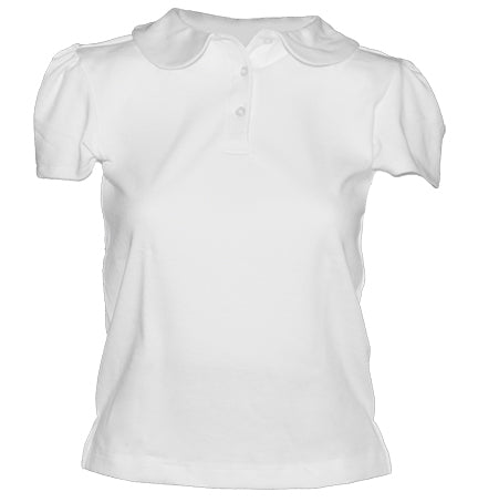 Puffed Sleeve Peter Pan Polo White