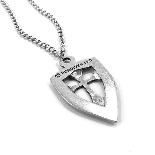 Pewter Cross Shield Pendant
