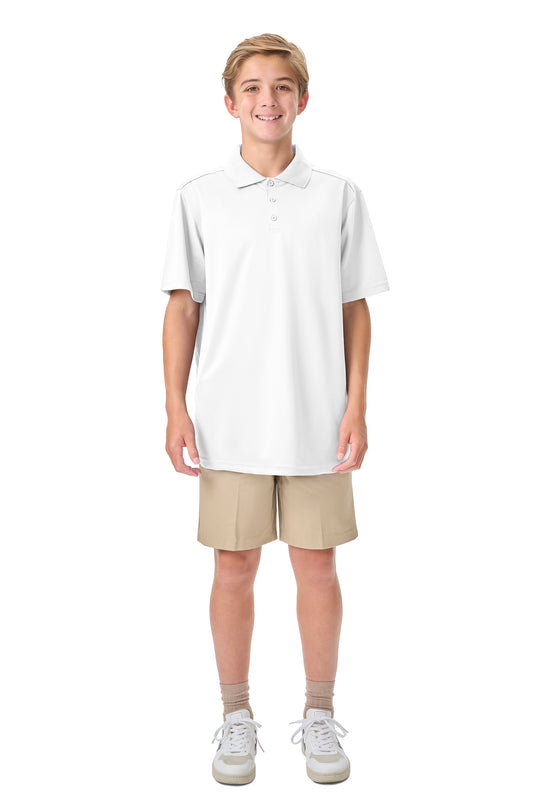 CR DryFit Polo White Short Sleeve