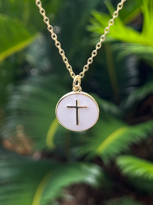 Round Enamel Pendant Necklace