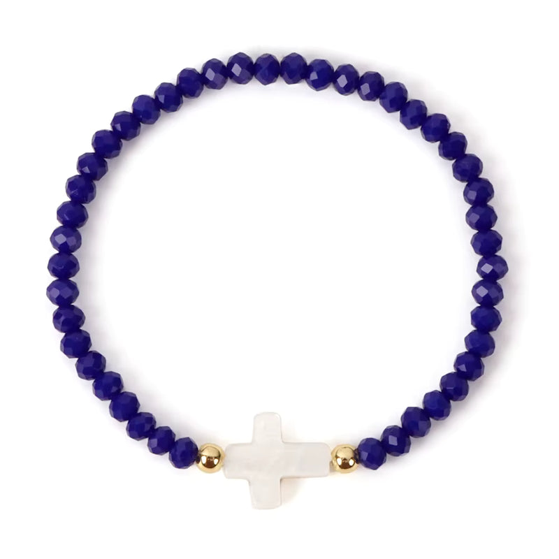 Load image into Gallery viewer, Crystal Bead Cross Bracelet

