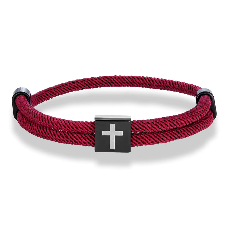Load image into Gallery viewer, Twisted Rope Cross Bracelet
