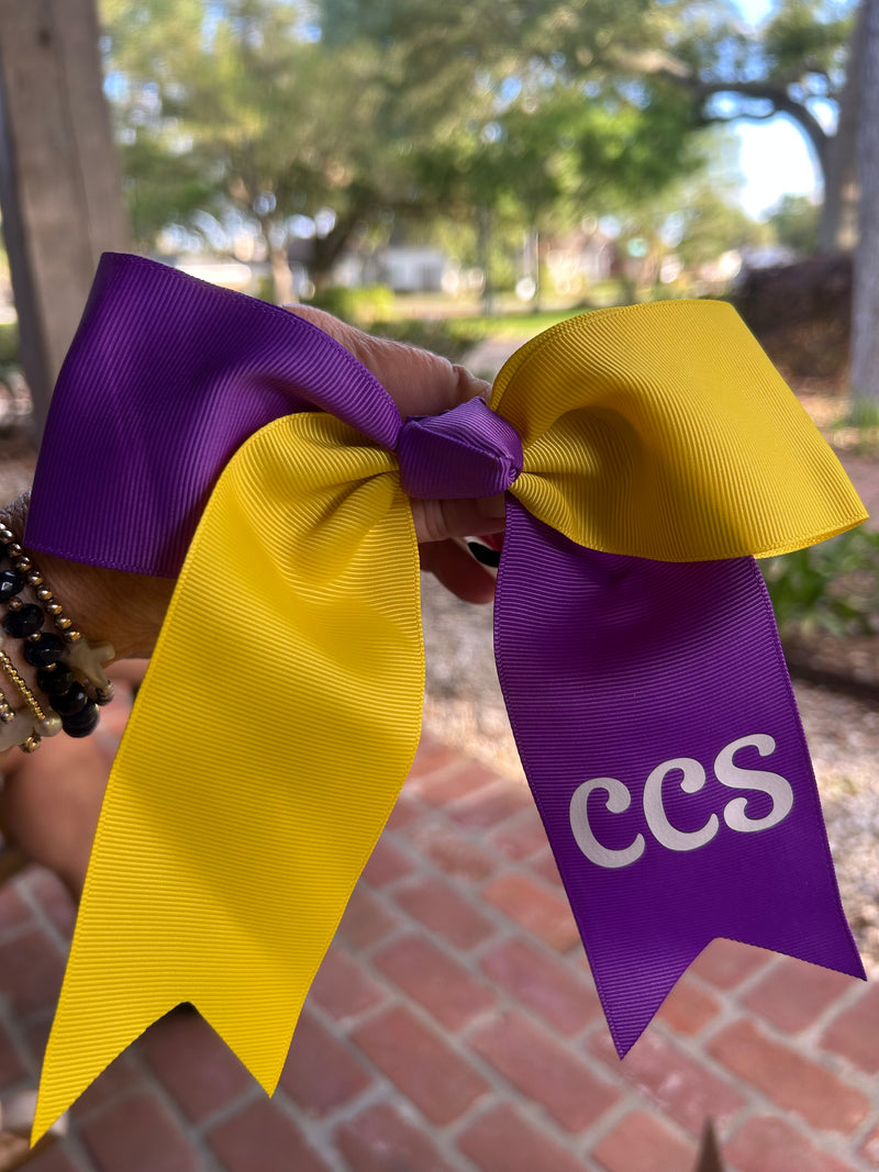 Load image into Gallery viewer, Two Color Cheer Bows
