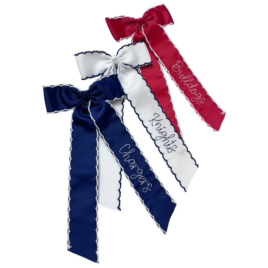Moonstitch Long Tail Bow Embroidered