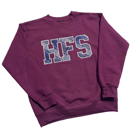 Appliqued Crew HFS Burgundy