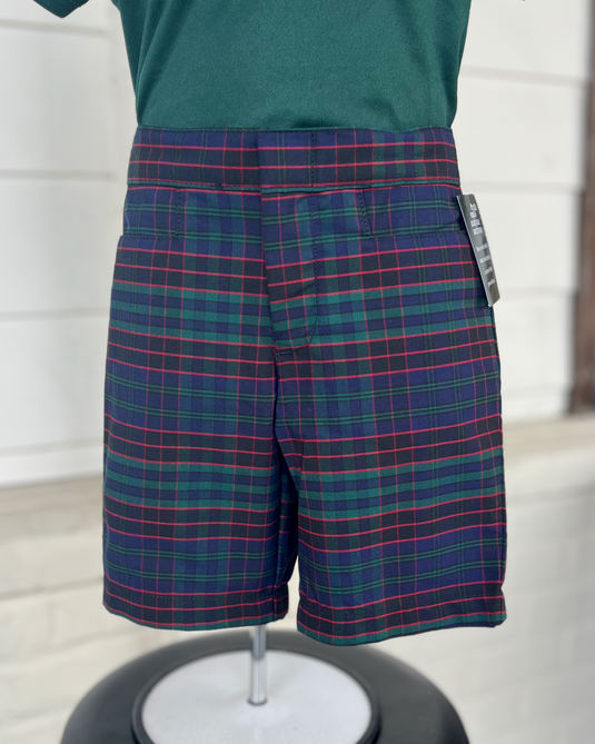 Flat Front Bermuda Shorts Plaid 19