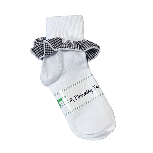 Ruffle Socks Brown Gingham