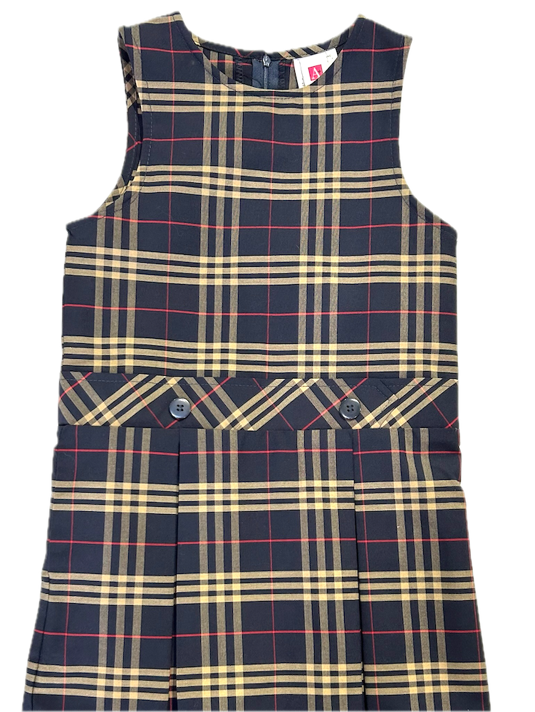 Load image into Gallery viewer, A+ Drop Waist Jumper Plaid 1C
