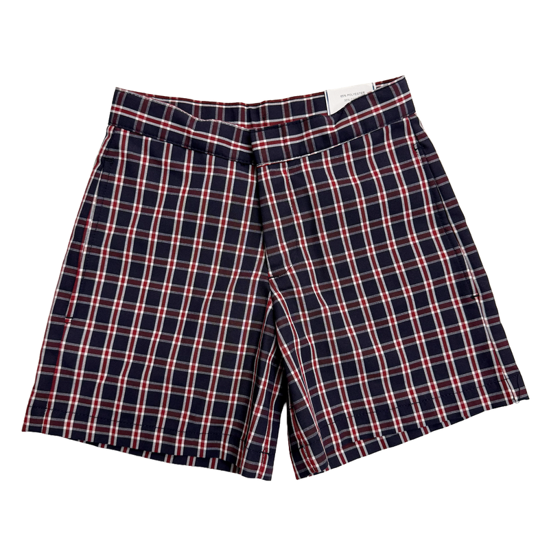 Load image into Gallery viewer, EW Flat Front Zip Shorts Plaid 3C
