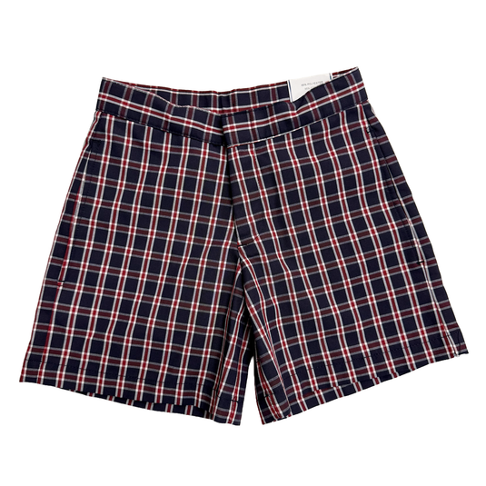 EW Flat Front Zip Shorts Plaid 3C