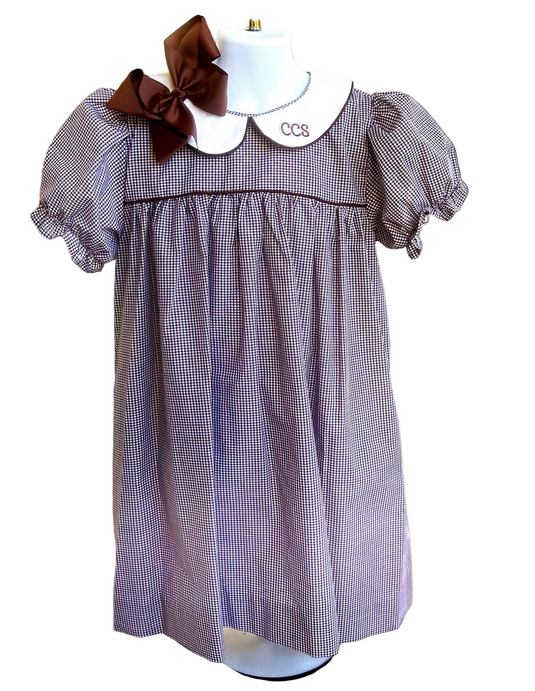 Gingham Dress Brown CCS
