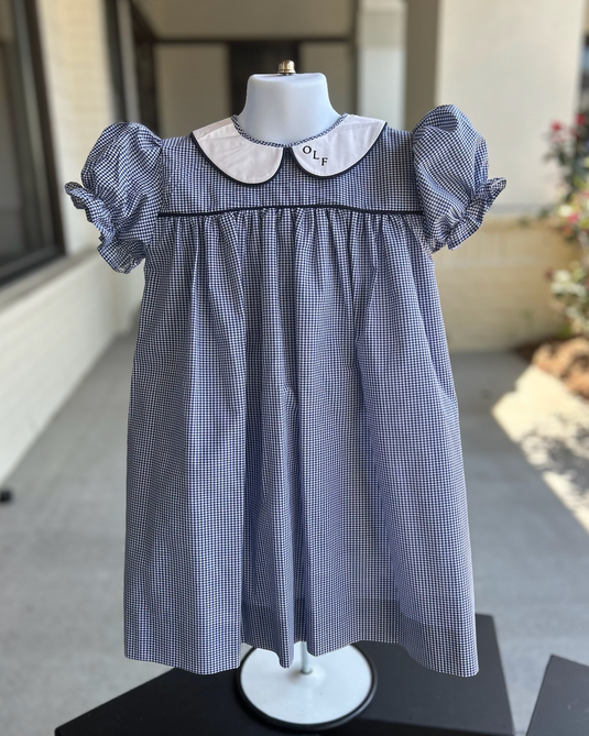 blue gingham puff sleeve dress Women's Blue Gingham Midi Dress – Purple Door Boutique