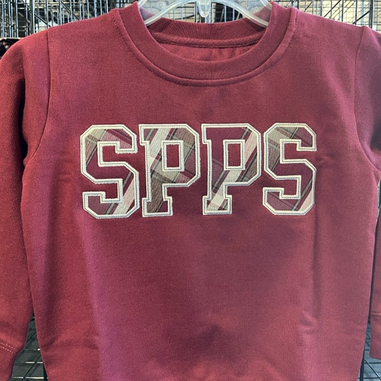 Appliqued Crew SPPS Burgundy