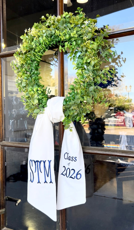 Wreath Sash w/School Letters