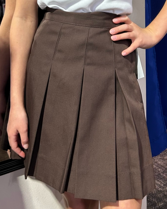 Box Pleat Dryfit Skirt Brown