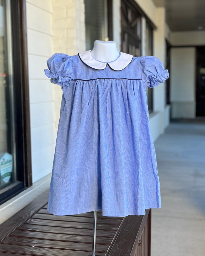 Load image into Gallery viewer, Gingham Dress Royal Blue ESA
