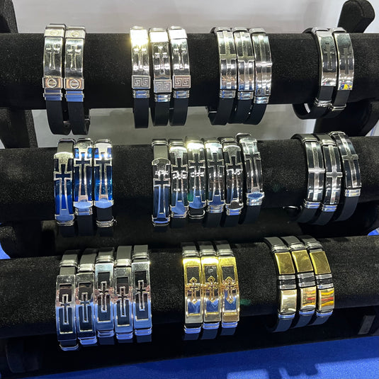 Boys Silicone Cross Bracelets