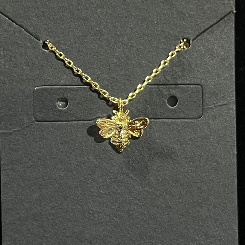 Mini Bee Gold Pendant Necklace