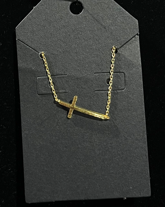 Side Cross Pendant Necklace