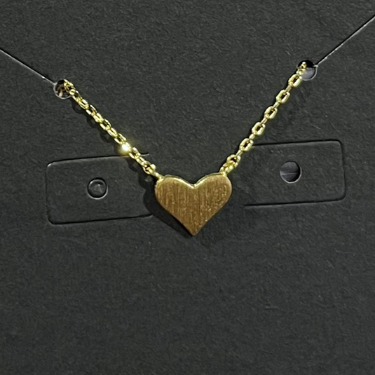 Brushed Heart Pendant Necklace