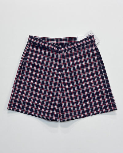 EW Flat Front Zip Shorts Plaid 3C
