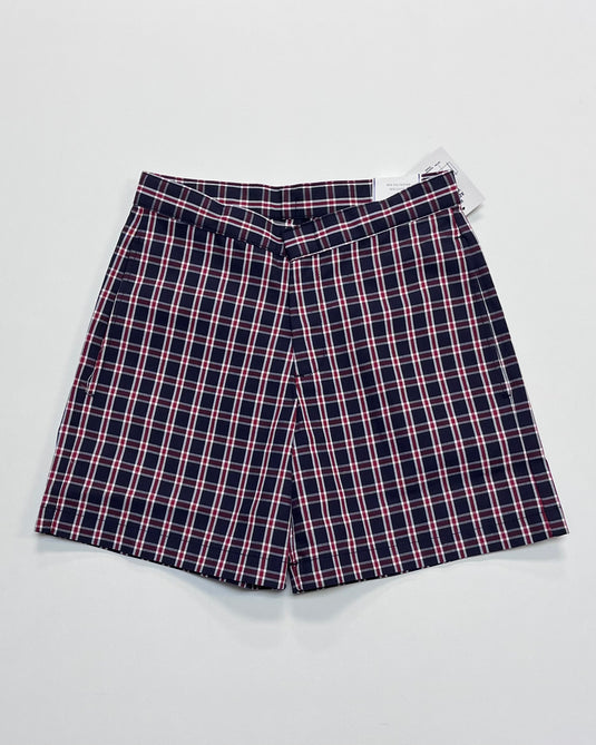 EW Flat Front Zip Shorts Plaid 3C