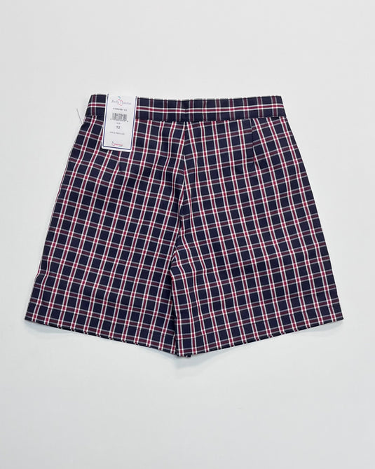 EW Flat Front Zip Shorts Plaid 3C