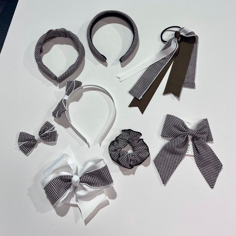 Load image into Gallery viewer, Hair Accessories Brown Gingham

