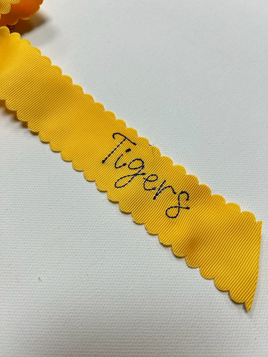 Long Tail Scalloped Bows Embroidered