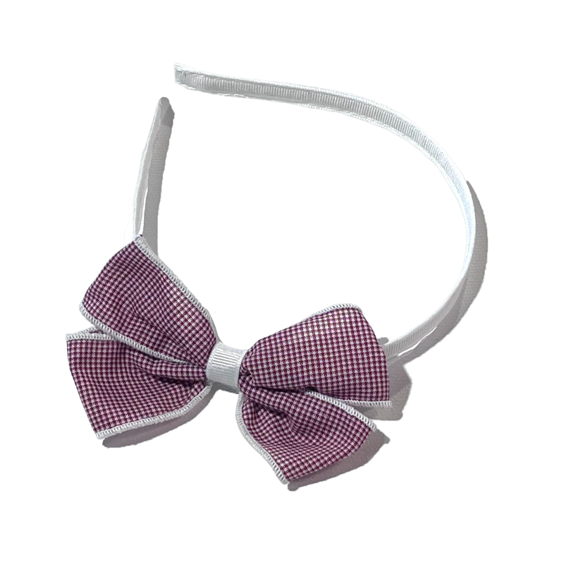 Load image into Gallery viewer, Hair Accessories Burgundy Gingham
