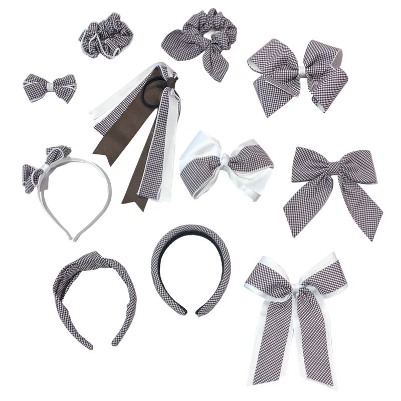 Load image into Gallery viewer, Hair Accessories Brown Gingham

