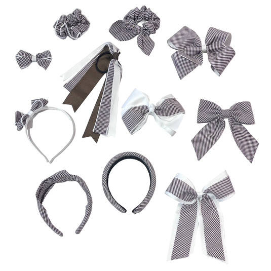 Hair Accessories Brown Gingham