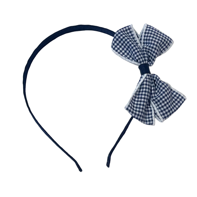Load image into Gallery viewer, Hair Accessories Navy Gingham
