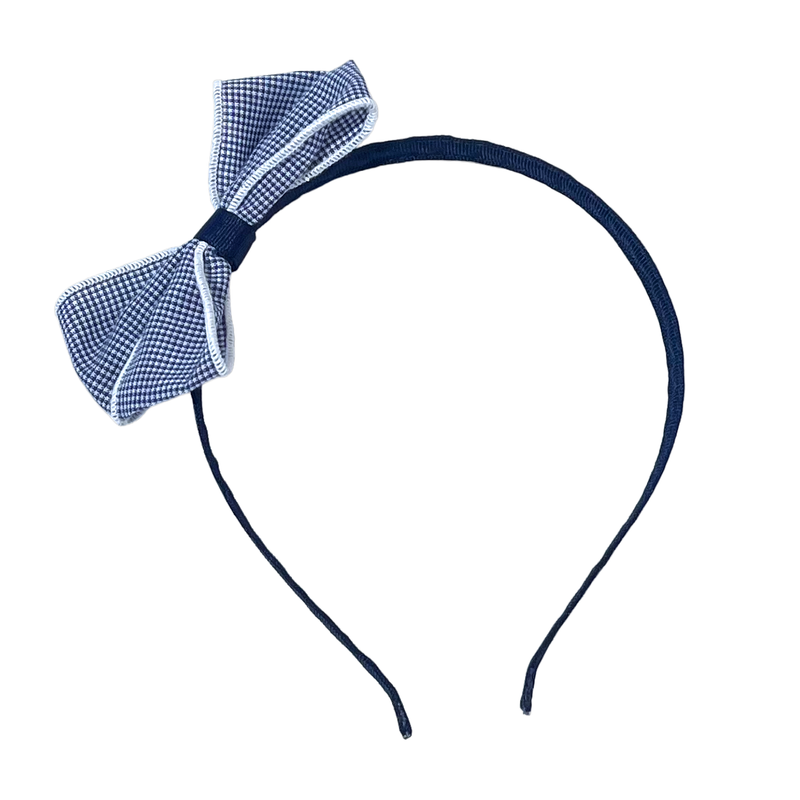 Load image into Gallery viewer, Hair Accessories Navy Micro Gingham
