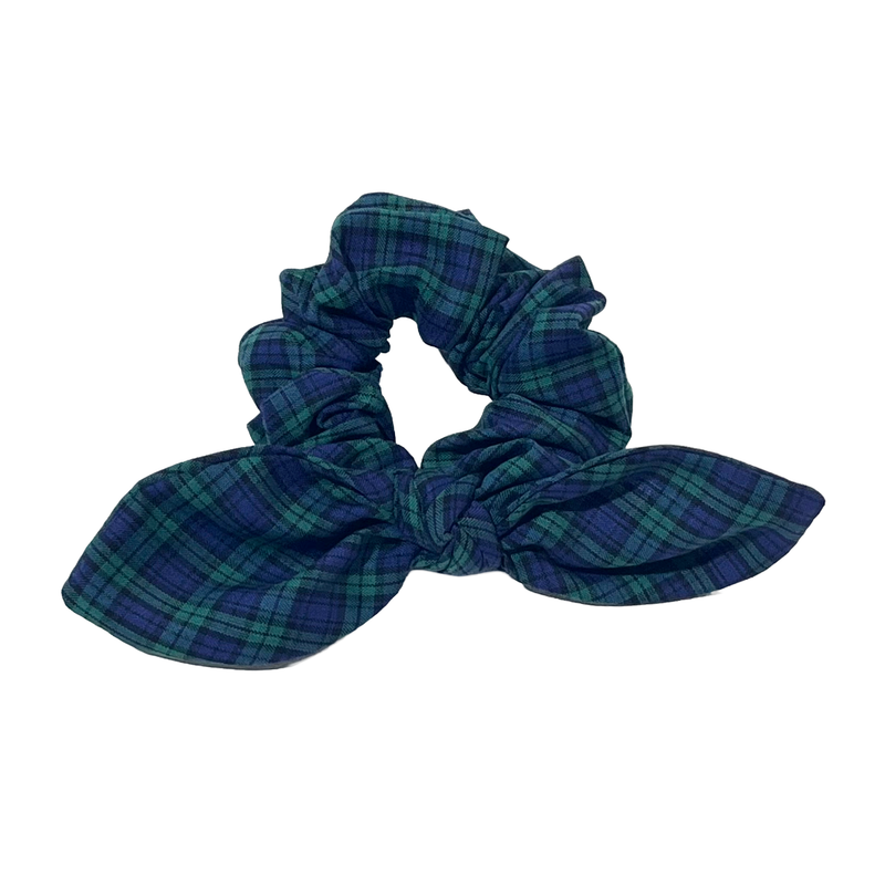 Load image into Gallery viewer, Hair Accessories in Navy/Green Micro Tartan
