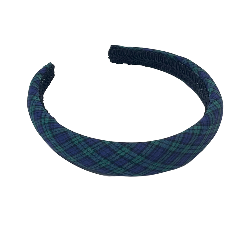Load image into Gallery viewer, Hair Accessories in Navy/Green Micro Tartan
