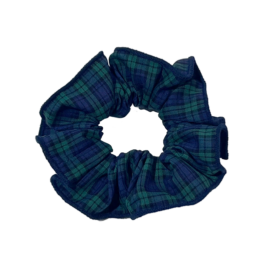 Hair Accessories in Navy/Green Micro Tartan