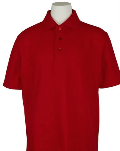 A+ Jersey Polo Red Hemmed Sleeve