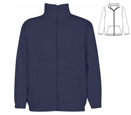 PW Mock Neck Full Zip Sweatshirt Navy