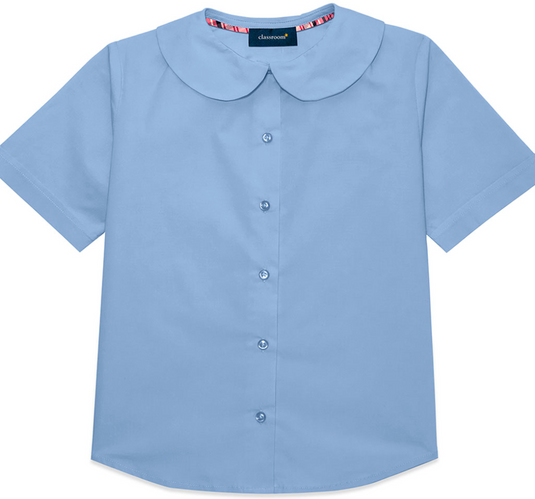 Peter Pan Blouse SS Lt Blue