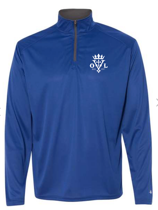 Qtr Zip DryFit Pullover Royal OLV